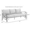 Outdoor Sofa, Oiled Bronze Metal Frame With X-Sides and Removable Mist Cushions