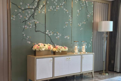 Hand-painted plum blossom wallpaper