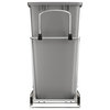 Chrome Steel Pull Out Waste/Trash Container With Rear Basket Storage, Silver