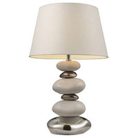Mary-Kate And Ashley Elemis Led Table Lamp, White And Chrome