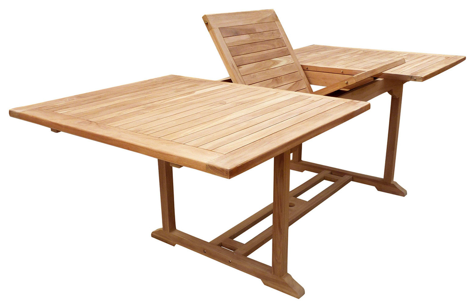 9 Piece Teak Wood Castle Patio Dining Set with Rectangular Extension ...