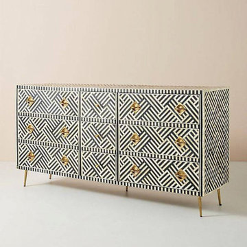 Optical Bone Inlay style dresser