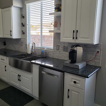Shaker White Kitchen with Granite Countertops