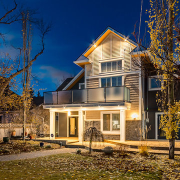 Welcoming, warm nighttime view
