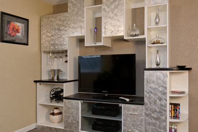 Inspiration for a contemporary home bar remodel in Denver