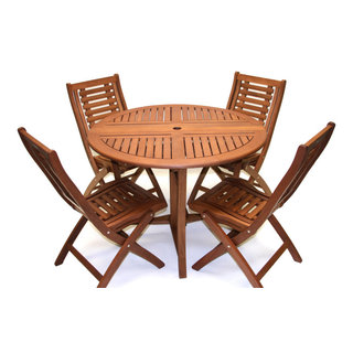 Eucalyptus 43 inch round folding deck table deals