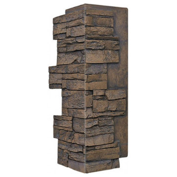 Faux Stone Wall Panel - ALPINE, Russet, 24" Corner
