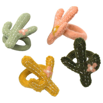 Felt Cactus Napkin Rings, Set of 4