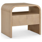 Meridian Furniture - Giada Solid Wood And Veneer Nightstand, Natural, Night Stand - Indulge in the allure of the Natural Oak And Ash Burl Veneer Giada Night Stand by Meridian Furniture. Its captivating design and luxurious Natural Oak And Ash Burl Veneer elevate any space with effortless elegance. Crafted with precision and durability in mind, this stunning piece becomes the focal point of gatherings, fostering moments of connection and warmth. Embrace sophistication and style with the Giada Night Stand, a testament to exquisite taste and timeless beauty.