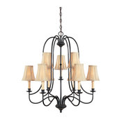 World Imports WI3749 Nine Light Chandelier from the Hastings Collection, Aged Eb