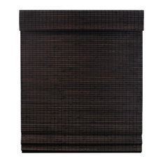 Radiance Cordless Privacy Weave Bamboo Roman Shade, Espresso 39"x64"