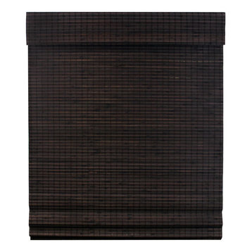 Radiance Cordless Privacy Weave Bamboo Roman Shade, Espresso 39"x64"