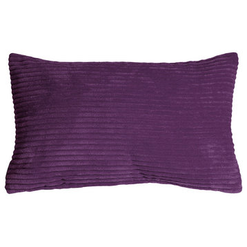 Pillow Decor - Wide Wale Corduroy 12 x 20 Throw Pillows, Purple