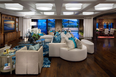 Transitional family room photo in Orange County
