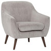 Brennley 32" Wide Mid Century Modern Armchair, Dove Gray Chenille Look Fabric