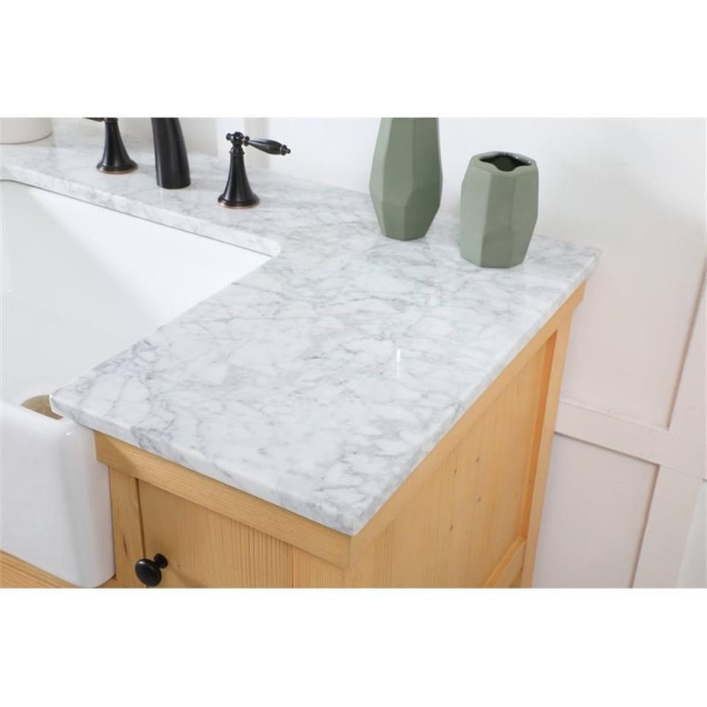 Elegant Decor Clement 42" Aluminum MDF Single Bathroom Vanity in Natural Wood