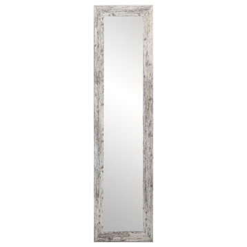 White Barnwood Slim Floor Mirror