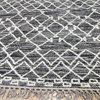 EORC Black Handwoven Wool Punja Kilim Rug 9' x 12'