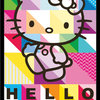 Hello Kitty Patterns Poster, Black Framed Version
