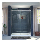 DreamLine Enigma-Z Fully Frameless Sliding Shower Door & 30"x 60" Base Rght Dr.