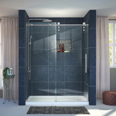 30x60 Shower Stalls And Kits Houzz Dreamline Enigma Z 30x60x78 3 4 Sliding Shower Door Brushed Steel