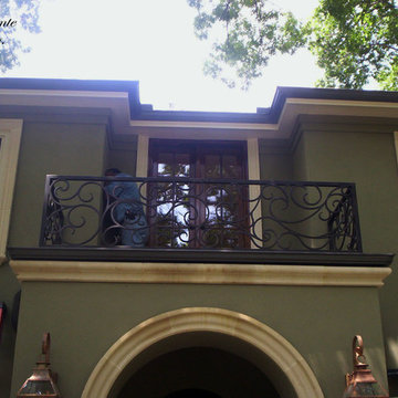 Stair railings and balconies.