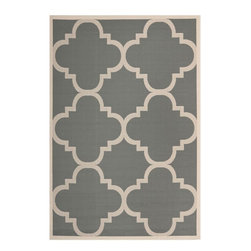 Safavieh - Courtyard Grey/Beige 8 ft. 11 in. x 12 ft. Indoor/Outdoor Area Rug - Outdoor Rugs