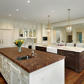 Large Prep Island with Wood Top