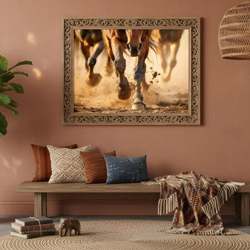 Equine Exodus Southwestern/Desert Modern Wall Art