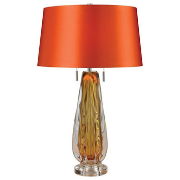 Elk Home Modena Free Blown Glass 2-Light Table Lamp, Amber