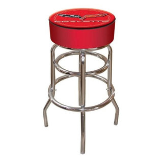 University of Iowa Chrome Bar Stool with Swivel - Herky