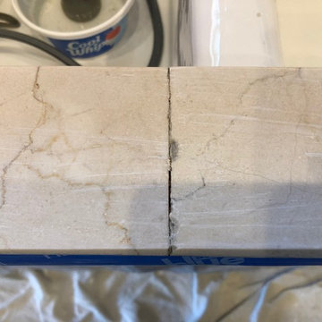 Cracks and chips get repaired as part of the restoration process.