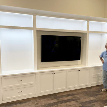 Custom Built-In Shaker Entertainment Center with Illumination