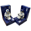 Porcelain Blue and White Kid Reading Book Figure Bookend Stopper Hws2707