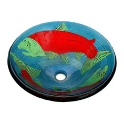 Mark Ditzler - Glass Bathroom Sink | Sockeye Salmon - Bathroom Sinks