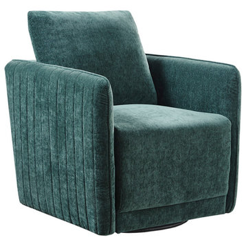 Madison Park Kaley Modern Luxurious Swivel Lounge Accent Chair, Green