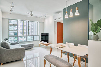 Danish living room photo in Singapore