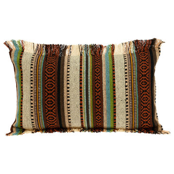 Parkland Collection Woody Transitional Brown Throw Pillow PILC21123P