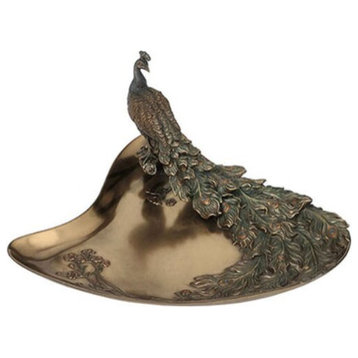 Plum and Peacock Tray - Statue