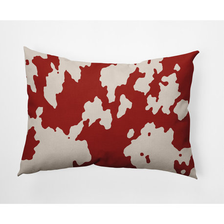 14" x 20" Moo Print Decorative Throw Pillow, Maple Red