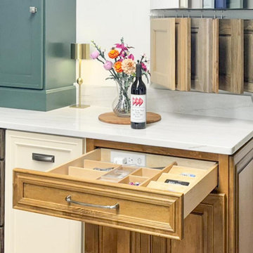 Plumbing Showroom Display with In-Drawer Outlet