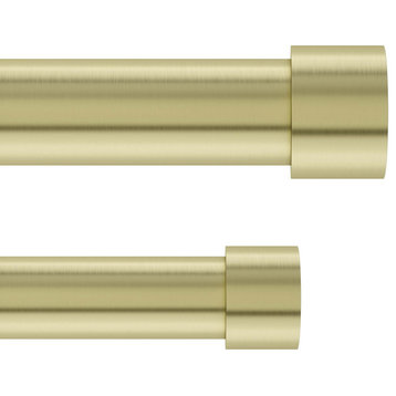Umbra Cappa 1" Double Curtain Rod, 66-120", Brass