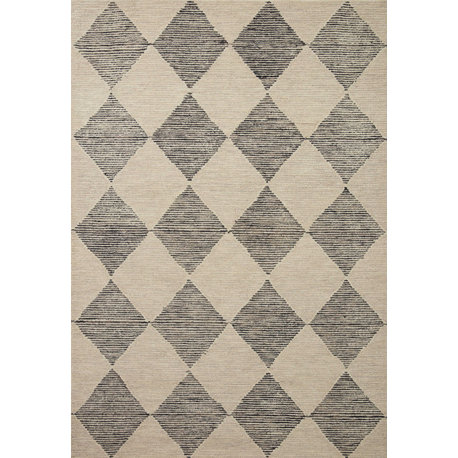 Chris Loves Julia x Loloi Francis Area Rug, Beige / Charcoal, 7'-9" X 9'-9"