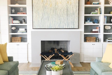 Living room - coastal living room idea in Houston