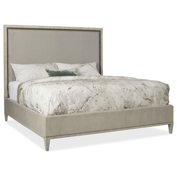 Hooker Furniture 5990-90851-MULTI Elixir Queen Walnut Upholstered - Serene Gray
