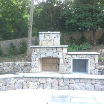 patio and fireplace in wellesley