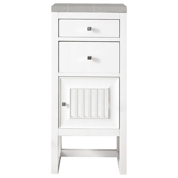 Athens 15" Cabinet With Drawers, Glossy White, Eternal Serena Top