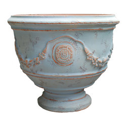 French Coupe Anduze Antica Blue - Indoor Pots And Planters