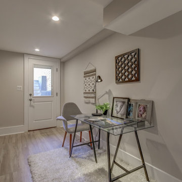 Basement remodeled with bedroom space and extra closet space