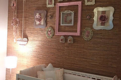 Nursery - mid-sized shabby-chic style girl nursery idea in Miami
